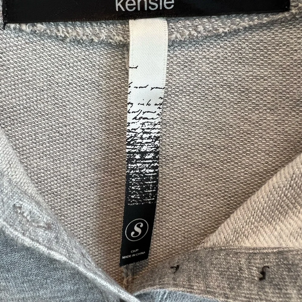 Kensie Quarter Button Jersey Dress Light Gray Drape Pockets Hood - Picture 6 of 8